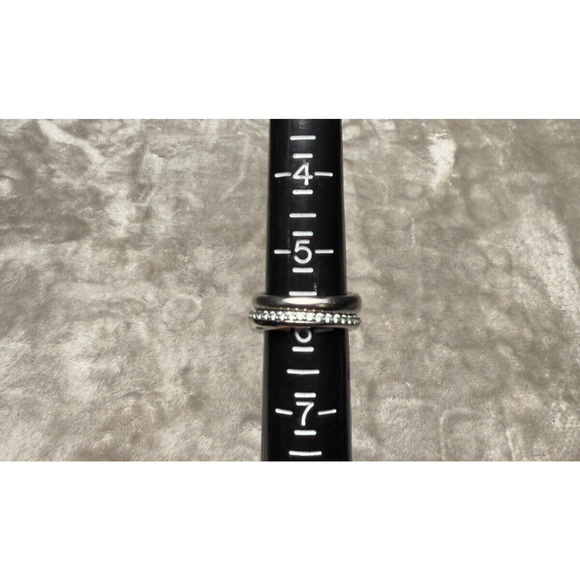 Kendra Scott Collette Rhodium Plated Silver CZ Stacking Ring Set Size 6 - Picture 3 of 5